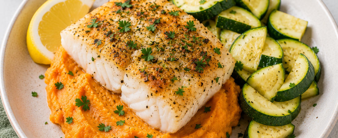 Baked Cod with Sweet Potato & Zucchini — Stomach-Friendly Recipe for Gastritis | Organ Fuel