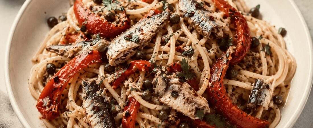 Sardine & Roasted Pepper Pasta — Anti-Inflammatory Recipe for Rheumatoid Arthritis | Organ Fuel