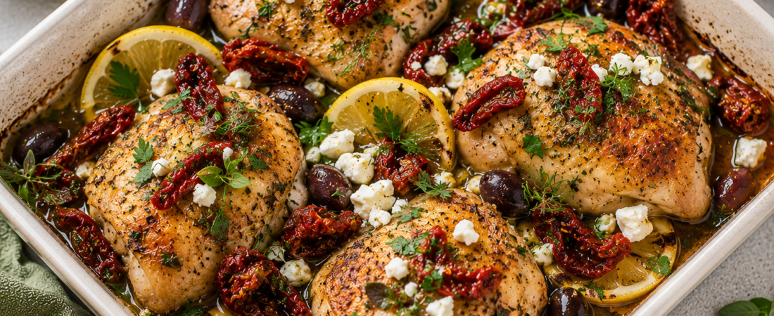 Greek Baked Chicken with Sun-Dried Tomatoes — Heart-Friendly Recipe for Heart Failure | Organ Fuel